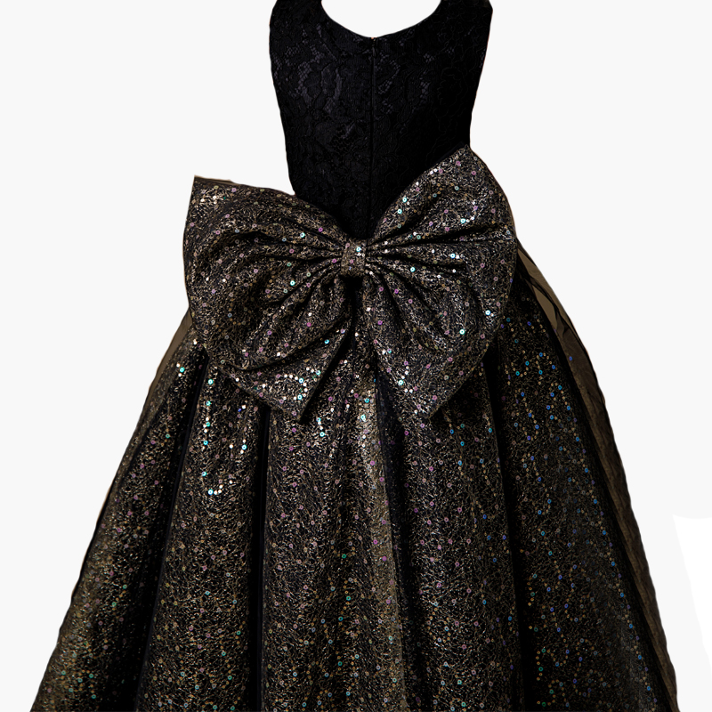 儿童钢琴管弦乐演奏礼服女大童小提琴合唱团主持人演出晚礼服长款