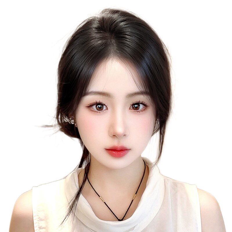 晚晚风胎毛遮盖后脑勺轻薄透全真人发头顶前额头顶补发刘海假发片