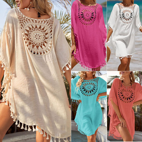 2025夏季泰国三亚防晒衣外套披肩大码宽松蕾丝沙滩度假中长款薄款