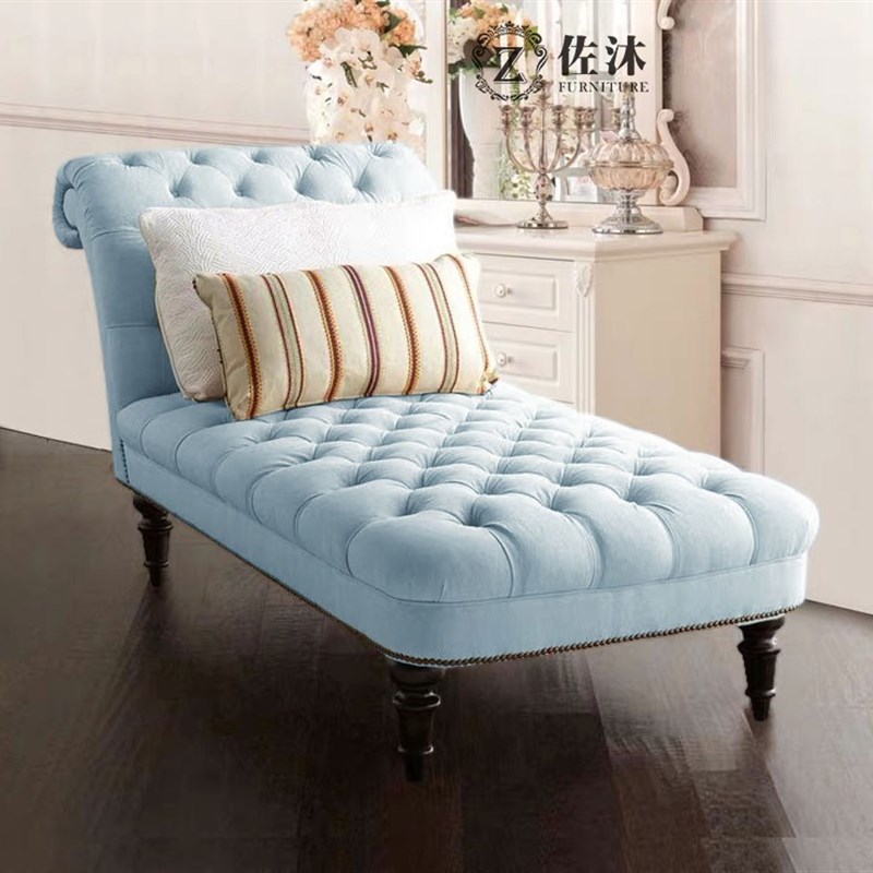 欧式贵妃躺椅客厅布艺沙发小户型休闲美人榻美式卧室时尚太妃椅