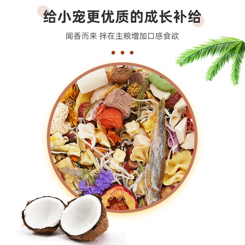 仓鼠零食无糖椰丝金丝熊粮食花枝鼠主粮伴侣天然椰蓉躺手互动零食