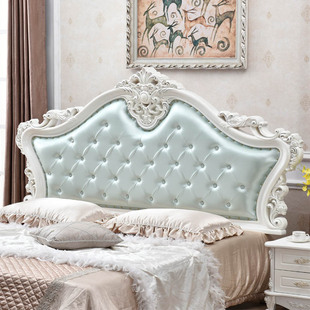 欧式床头软包床靠背2米法式轻奢烤漆公主床头板1.8米奢华双人单买