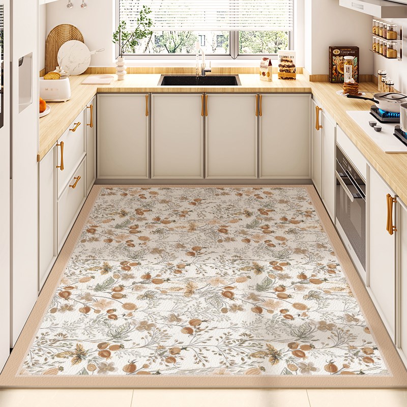 厨房地垫可擦免洗pvc防滑防油防水耐脏免打理满铺地毯裁剪脚垫子