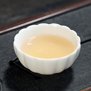 曦尚德化新款白瓷杯玉瓷品茗杯猪油白功夫主人杯禅定杯定制茶杯