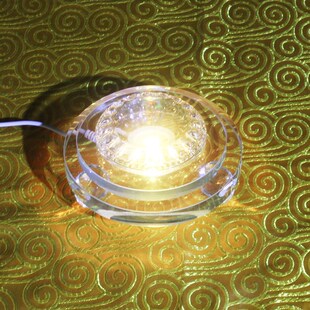 发光底座水晶球托底插电LED七彩幻彩自动变色圆形客厅凹面桌摆件