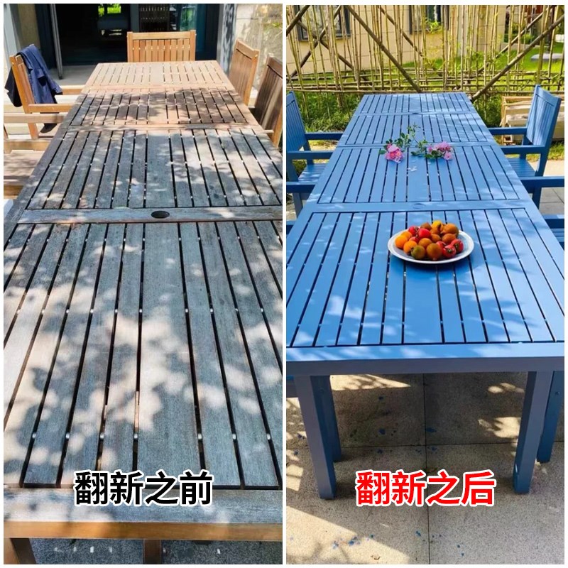 无穷花户外木器漆防腐翻新改色水性防晒室外专用实木门家具木蜡油