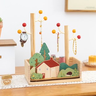 阿楹 客厅首饰钥匙挂架摆件入门玄关收纳盒轻奢高级创意奶油装饰