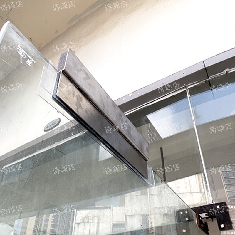 c 玻璃门固定器门阻无框限位器一字型对开单向限位器止摆器字门档