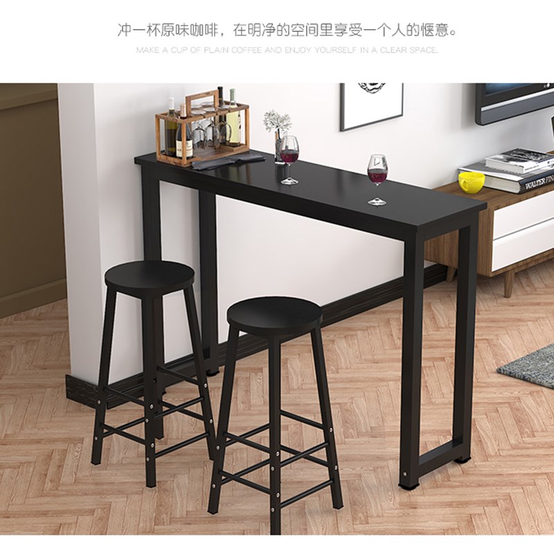 客厅吧台桌红酒桌白色家用小户型餐桌椅靠墙高脚桌多功能长条窄桌