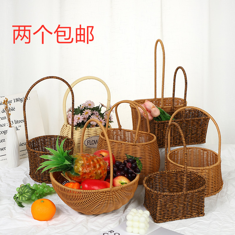 田园风藤编手提篮气派家