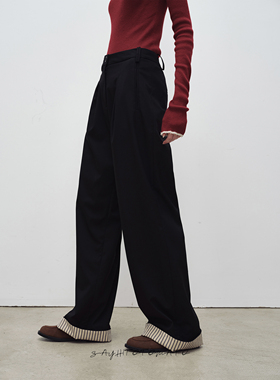 Sayhitotomato【遛弯神裤】拼接条纹可放下两穿细节满满显瘦长裤