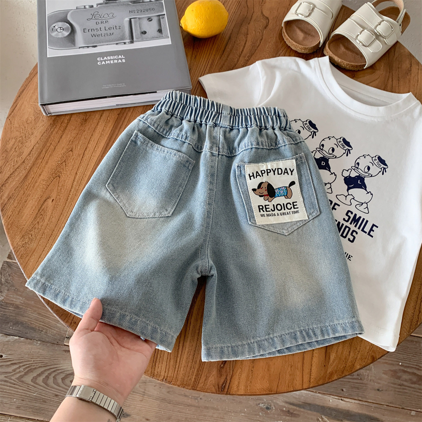 男童牛仔短裤2026夏季新款卡通贴标儿童休闲裤百搭水洗柔软中裤