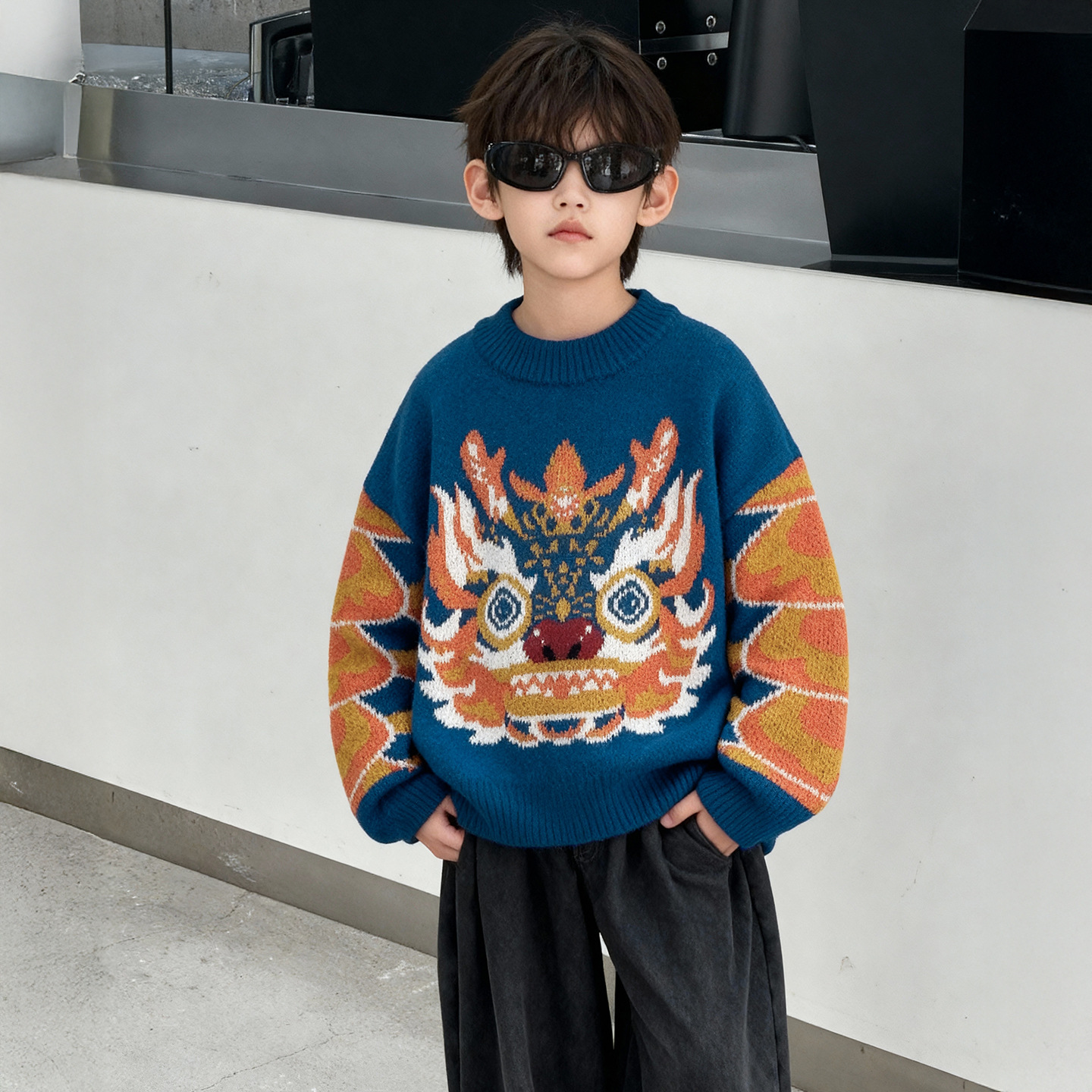 男童毛衣秋冬款2025新款冬季儿童装加厚针织衫上衣小宝宝男孩冬装