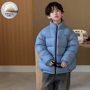 男童羽绒服儿童深秋韩版2025新款立领童装潮范宝宝保暖白鸭绒外套