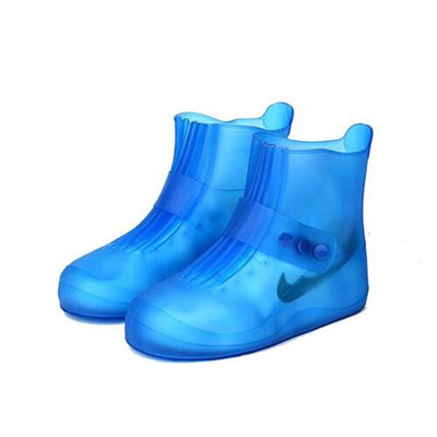 防水耐磨雨鞋套雨天防滑鞋套加厚男女成人户外蓝白骑行防雨水鞋套