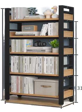 落书架物一体靠26564墙书柜多层家用置架地钢制木储儿童简易客物