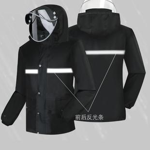厂家色双帽檐春亚纺裤分体黑雨衣成人户外骑行双层光雨衣雨反套装