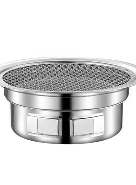 不锈烤钢烧炉家用韩商用圆形烤盘户外木炭烤肉炉炭式F778S86J烤炉