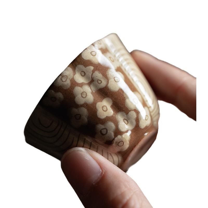 汝手绘杯柔海SIA光棕落桐棠主人茶梵功夫茶小杯家用陶瓷品茗杯留