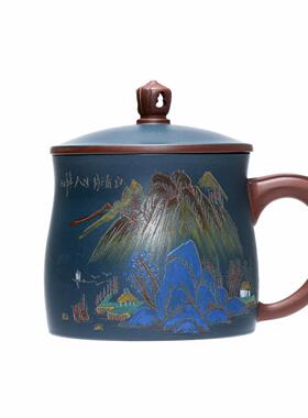 具纯手档工泡公茶0杯紫砂杯办杯全手工家用茶陶瓷高大容量主人杯