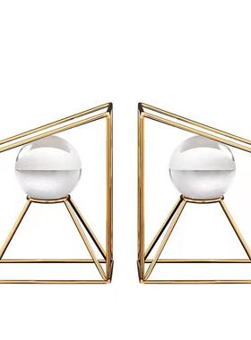 欧式公简约透明水晶创书档意艺术摆件办室球轻奢6996装饰品