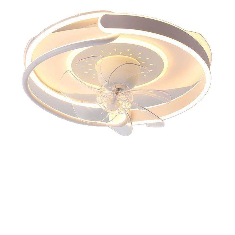 新卧山无品牌/室风扇灯摇头吸顶房薄间餐厅感超智能静音大款风力