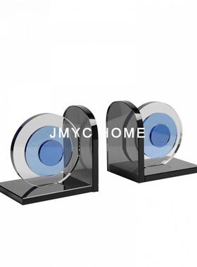 现摆CLU代约简水晶书立书档书靠件样板间办室书公柜客厅电视柜装