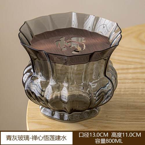 日式玻璃LXJS503建水茶渣缸家用号洗洗水盂功夫茶具配件大大号废