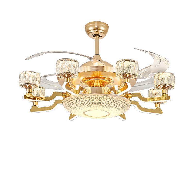 新款隐形风扇灯客大灯卧室餐厅吊扇灯北欧厅能变频水晶灯智风电扇,家装灯饰光源,风扇灯,淘宝优惠券,粉丝福利购,淘宝优惠卷