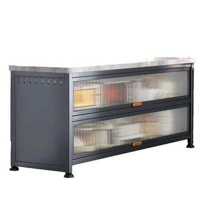 厨房置物架落多层岩柜板餐边柜收纳储物多功地能靠一体碗ZCY01墙