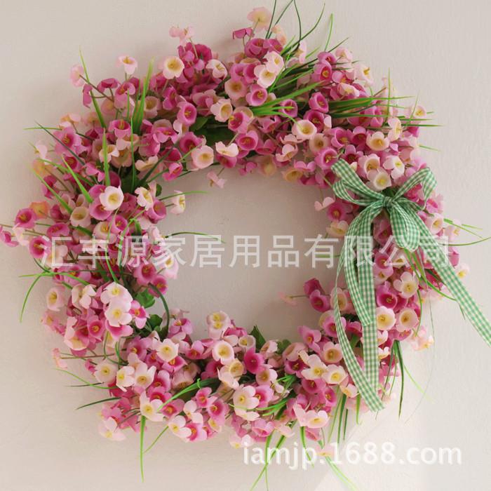春季花环绢布门仿真环花饰花环IGV门饰环节日装饰装货源