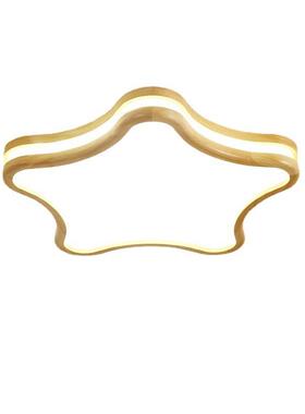 厅北欧卧室灯客灯房创意云朵星星吸顶灯日式WBO原木灯led儿童书房