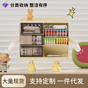 桌面收纳盒高颜值办公室大容量笔筒学生家用多层抽屉式文具收纳盒