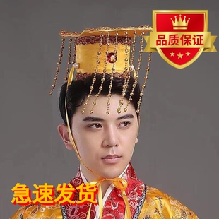 狗狗皇帝帽宫廷头饰创意搞怪猫咪头套宠物秦始皇头冠cos拍照出片