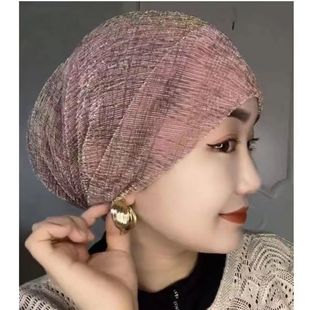 夏季薄款化疗后女士帽纱巾包头帽洋气手术后光头专用头巾帽子女款