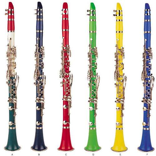 彩色单簧管蓝色abs管体降b橙色 17键兰色 黄 黑管亮面绿色带盒子