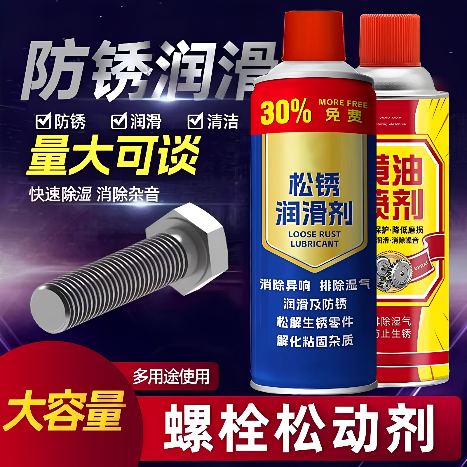 多功能除锈剂润滑剂汽车除锈灵润滑油螺丝螺栓松动剂金属防锈油