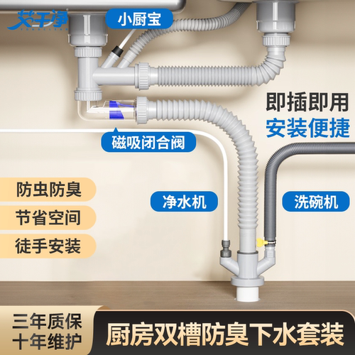 【艾干净】菜盆下水套装