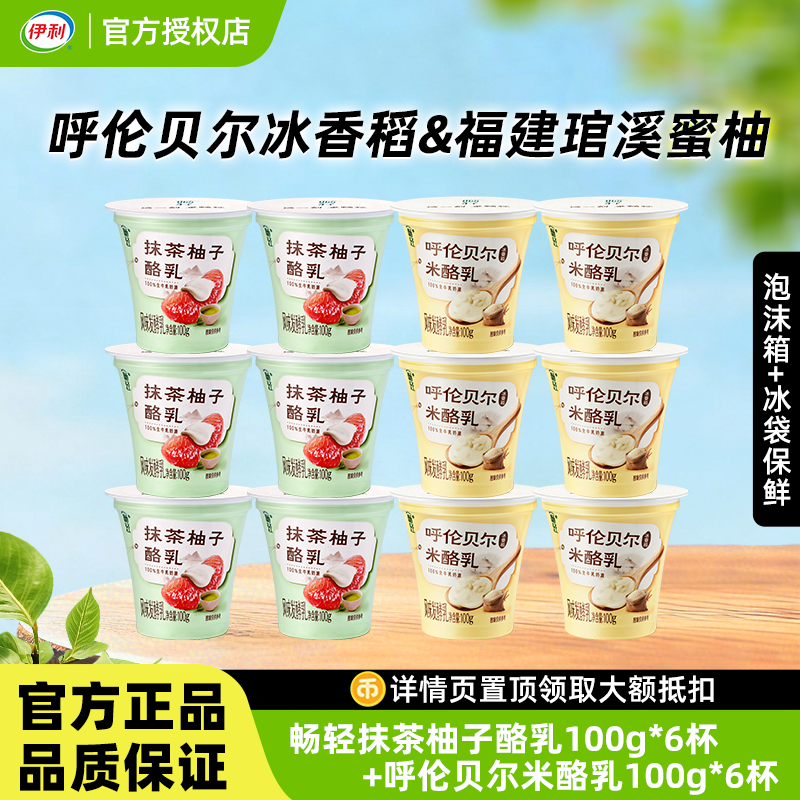 伊利畅轻抹茶柚子优酪饭后甜品营养早餐低温酸奶一杯优酪冷藏好吃