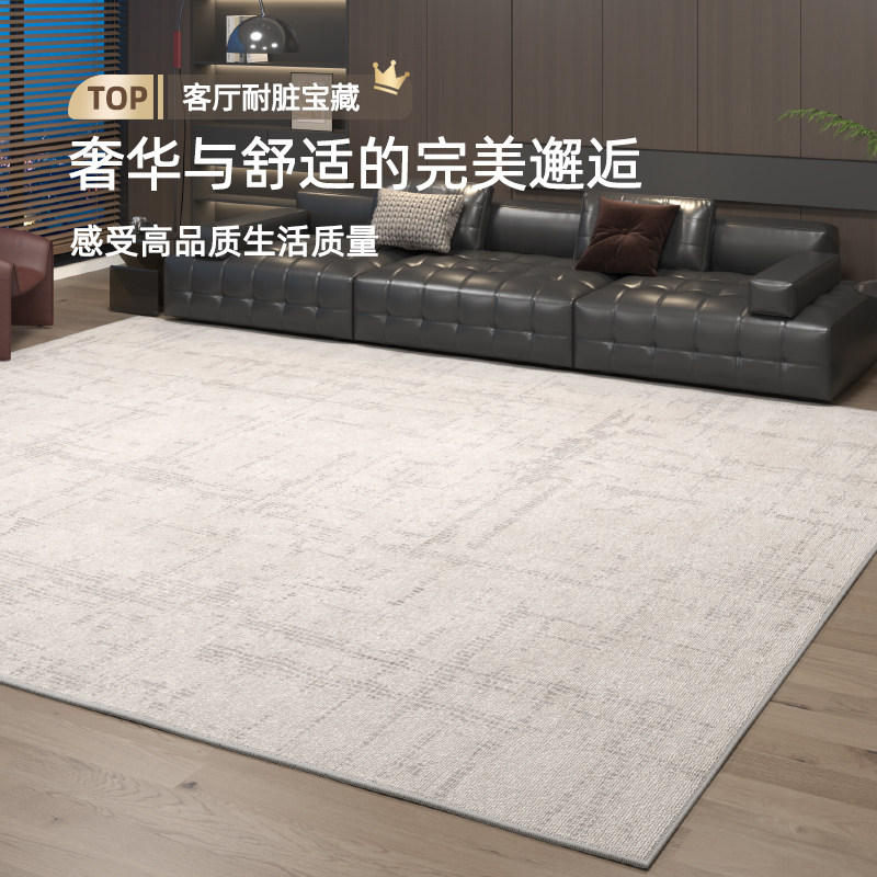 地毯客厅轻奢高级2026新款免洗可擦卧室地垫家用灰色沙发茶几地毯