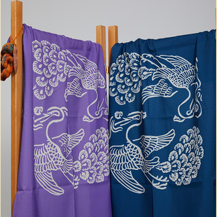 隔断门帘挂帘夏季 吉金彩唐铜镜孔雀衔绶门帘门杆套装 免打孔安装