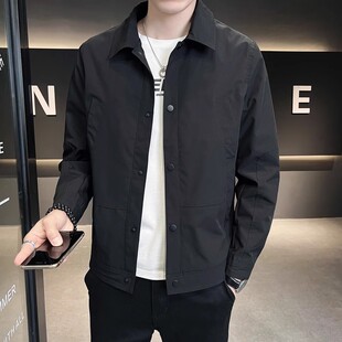 男外套春秋薄款2024商务男装公务员行政休闲夹克高级感上衣潮百搭