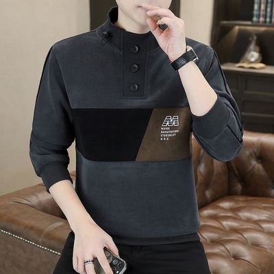 奥粒绒半高领卫衣男秋冬款加