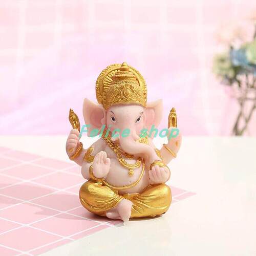 Gold Lord Ganesha Buddha Statue Elephant God Sculptures Gane