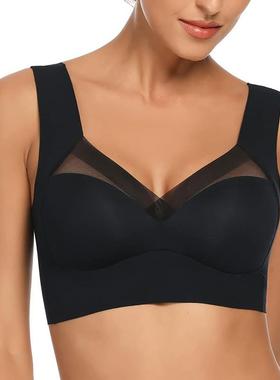 Seamless Wirefree Bras for Women Padded Back Smoothing Bra