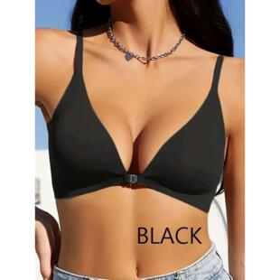 Women Front Button Bra Camisoles Tanks Underwear Black S M L