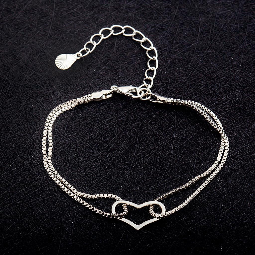 Simple Double layered Love Thin Bracelet Bracelet Bracelet