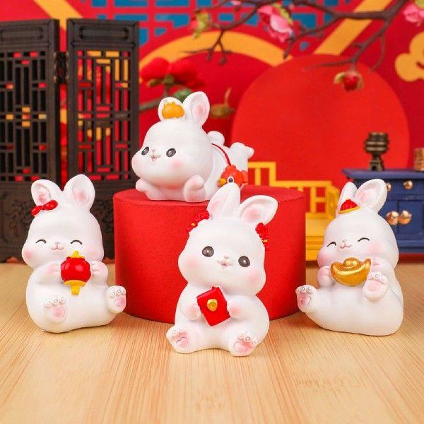 Cute Rabbit sSend Blessing Car Decoration Creative Cute