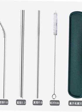 8 pcs metal drinking straw reusable straws 3 cleaner brush