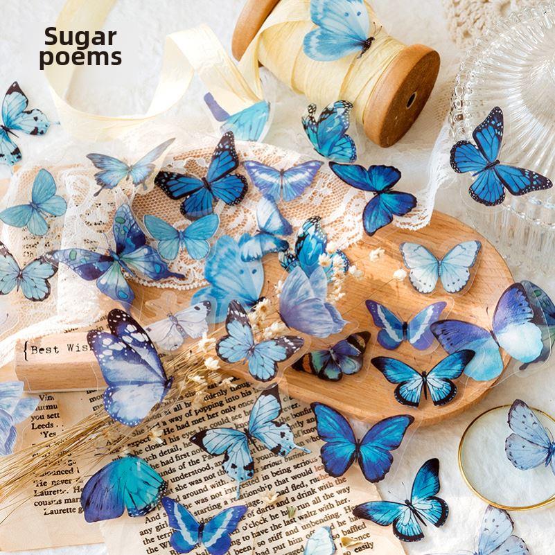 40 Pcs Vintage Butterfly Stickers Set Diy Scrapbook Decorati